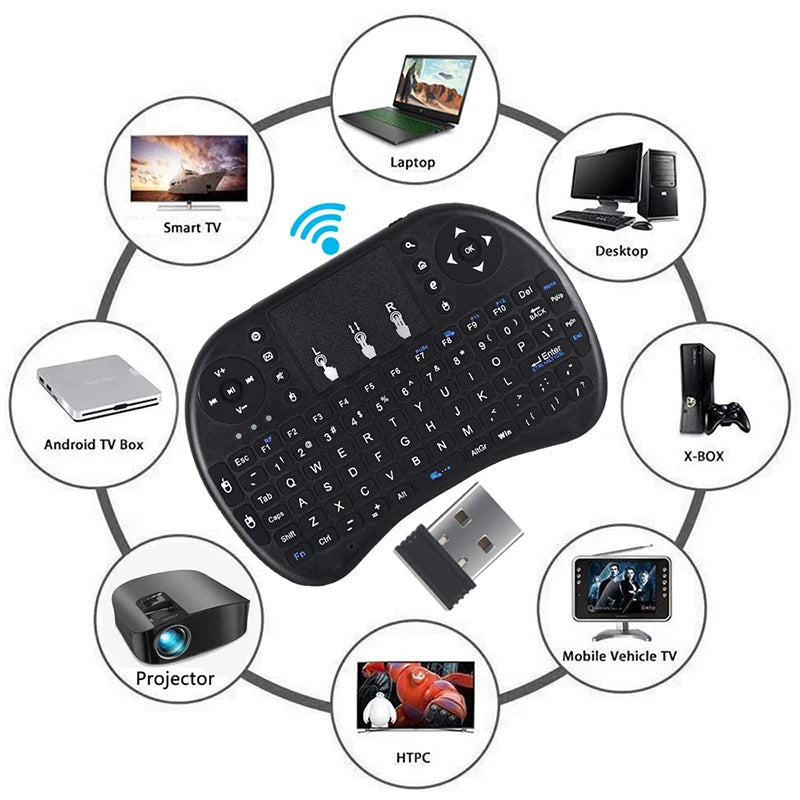 I8 Mini Wireless Keyboard 2.4G Air Mouse Remote Touchpad Use Dry Battery for Android TV Box PC Wireless Keyboard image 8