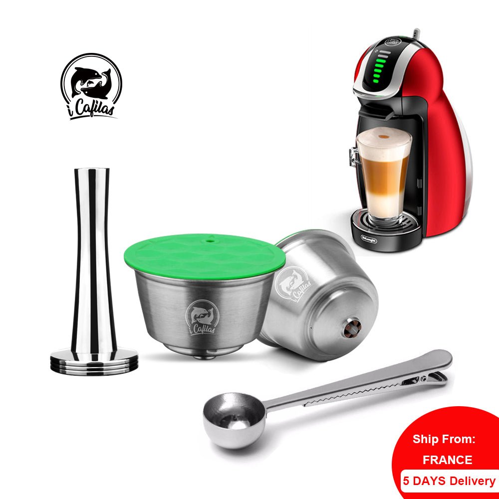STAINLESS STEEL Metal Reusable Dolce Gusto Capsule Compatible with Nescafe Coffee Machine Refillable Dolci Filter Dripper Tamper image 1