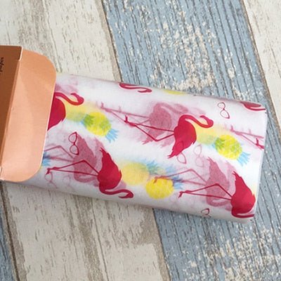 50Pcs/Lot Wax Paper Food Grade Grease Paper Food Wrappers |Wrapping Paper For Bread Sandwich Burger Fries | Oilpaper Baking Tools - Flamingo with Box image