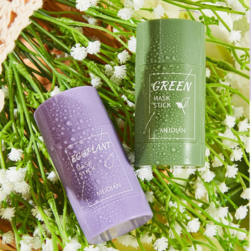40g Cleansing Green Tea Bar Mask | Cleansing Mud Bar Mask Oil Control | Anti Acne Eggplant Skin Care Whitening Shrinkage Pore image 1