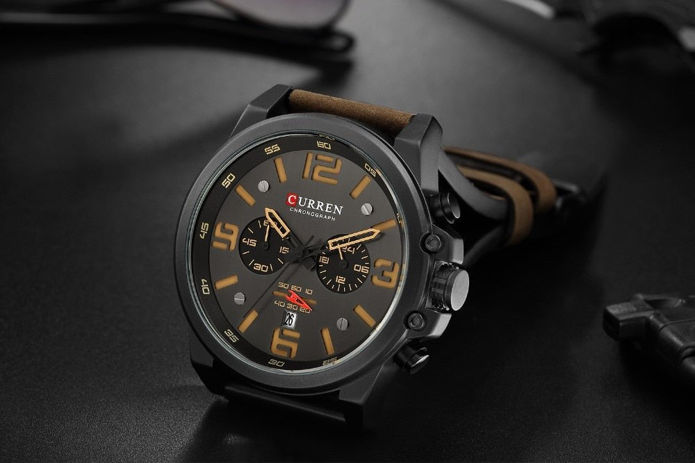 Mens Luxury Water Resistant Chronograph Sports Watch image 1