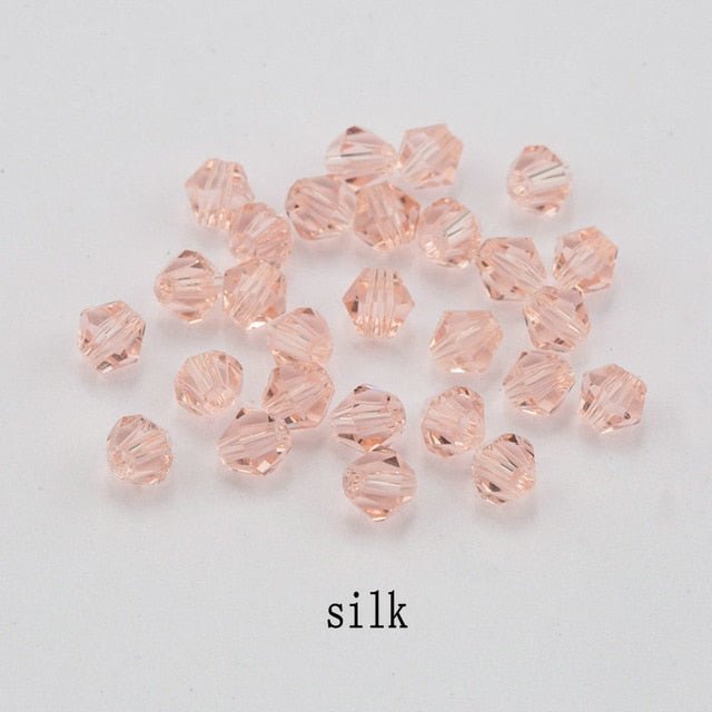 4mm Shiny Crystal Bead Set | Bicone Beads Glass Beads Loose Spacer Beads for bracelet DIY Jewelry image