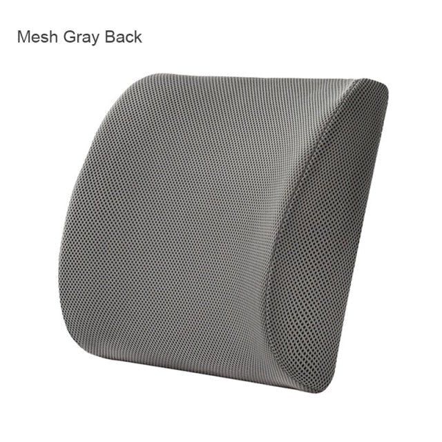 Orthopedic Hemorrhoid Seat Cushion Memory Foam Car Seat Cushion Set Slow Rebound Office Chair Waist Support Coccyx Pain Relief - Mesh Gray Back image