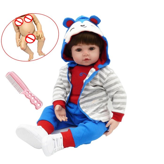48CM Full Silicone Reborn Lifelike Super Toddler Baby Kid Toy Doll image 27