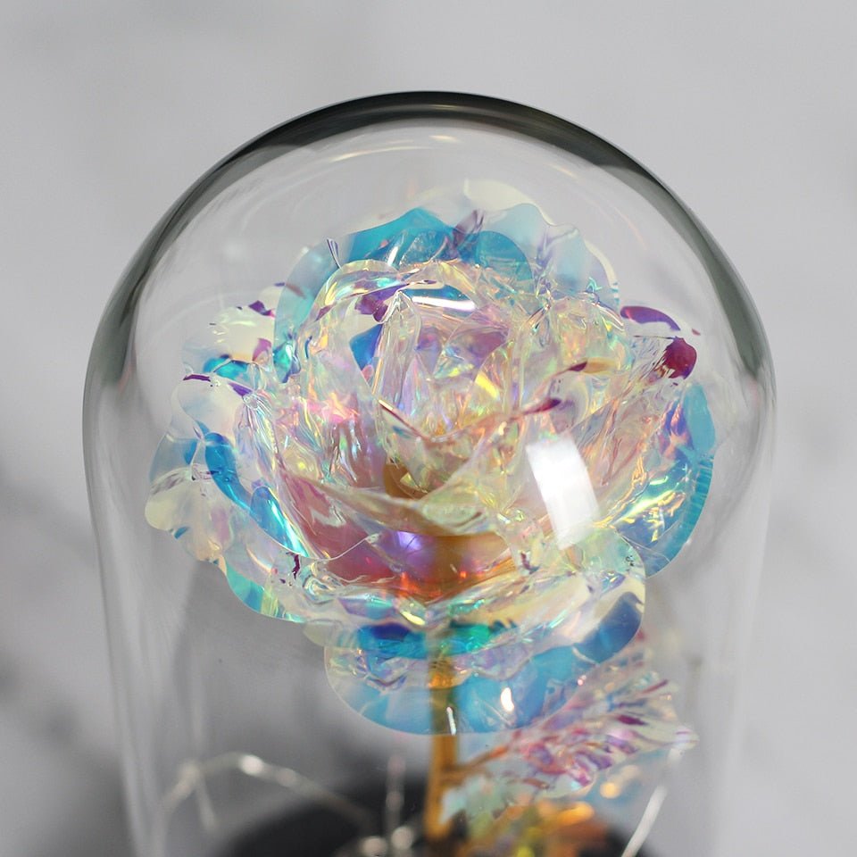 6-Colour "Beauty And The Beast" Red Rose In A Glass Dome On A Wooden Base For Valentine's Gifts image 15