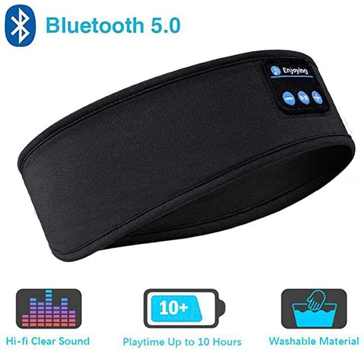 Bluetooth Sleeping Headphones Sports Headband Thin Soft Elastic Comfortable Wireless Music Earphones Eye Mask for Side Sleeper image 10