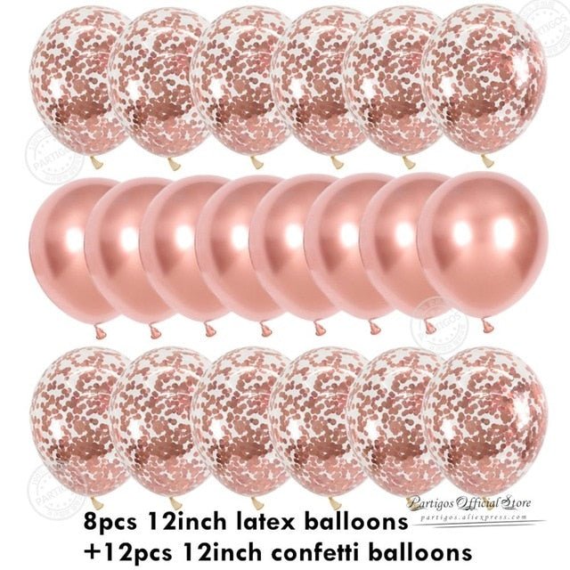 20pcs Confetti Chrome Birthday Party Decors Wedding Decoration New Year Balloon Set image