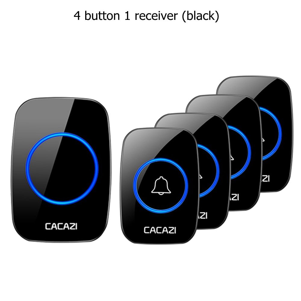 CACAZI Wireless Waterproof Doorbell – 60 Chimes, 110dB Loud, with Remote Control image