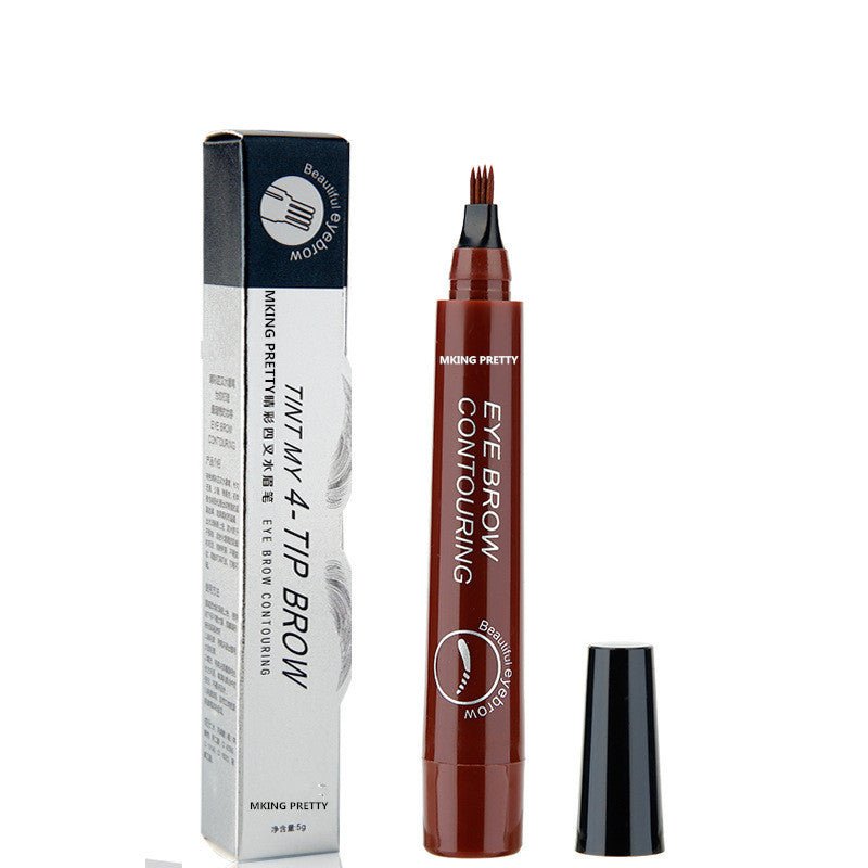 5-Color Four-Pronged Eyebrow Pencil Eyebrow Brush Split Liquid Waterproof Long-Lasting Eyebrows Enhancer Pencil Eyebrow Shadow image 3