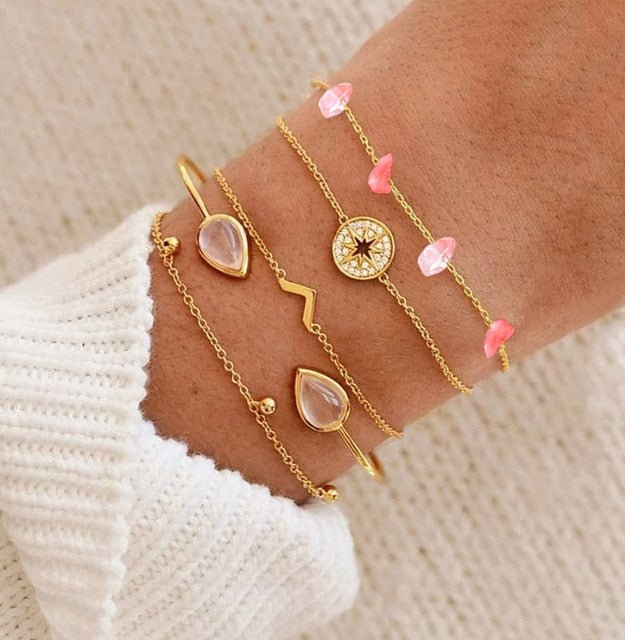 Turtle Heart Pearl Wave LOVE Crystal Marble Charm Bracelets for Women - 3007 image
