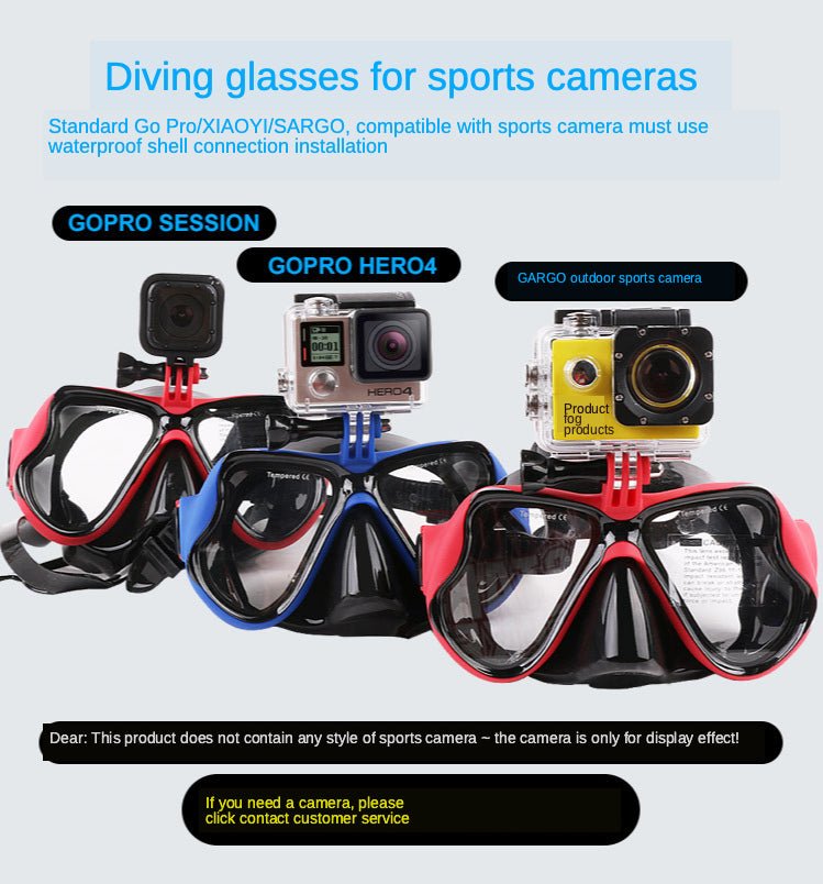 Diving Snorkeling Anti-fog swimming Goggles Camera Tube Mask Set image 12
