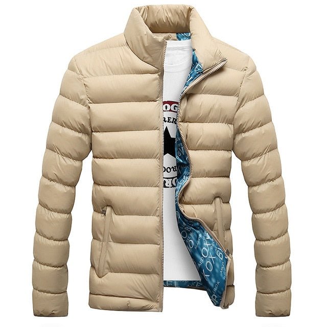 New Winter Jackets | Men Autumn Winter Warm Outwear Brand | Slim Mens Coats Casual Windbreaker | Quilted Jackets Men - Khaki, 5XL image