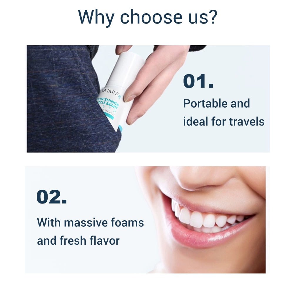 BAIMISS Fresh Shining Tooth-Cleaning Mousse Teeth Whitening Toothpaste image 13