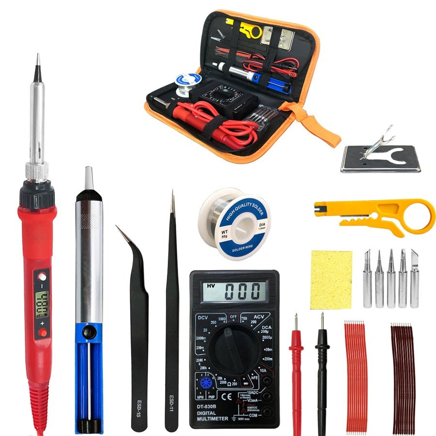 80W Digital Electric Soldering Iron 220V 110V Temperature Adjustable LCD display Solder welding iron tool kit image 35