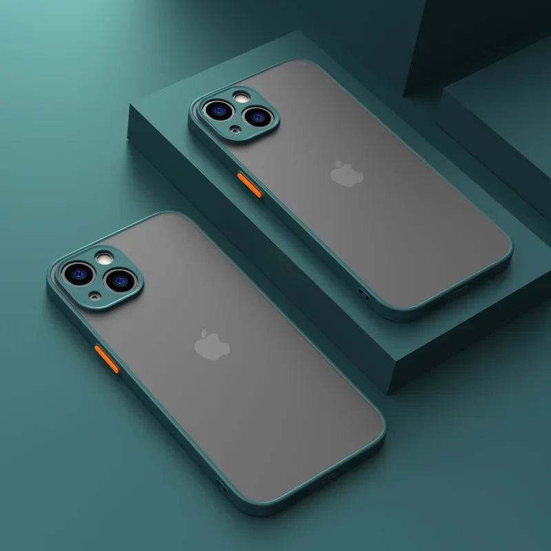 Shockproof Thin Matte Case For iPhone 15 14 13 12 11 Pro Max XR XS X 8 Plus Mini Silicone Bumper Clear Hard PC Protective Cover image 8
