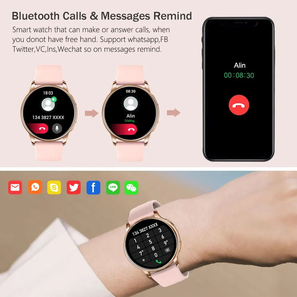 IP68 Bluetooth Call Smart Watch | Women Custom Dial Watches | Men Sport Fitness Tracker Heart Rate Smartwatch For Android IOS image 2
