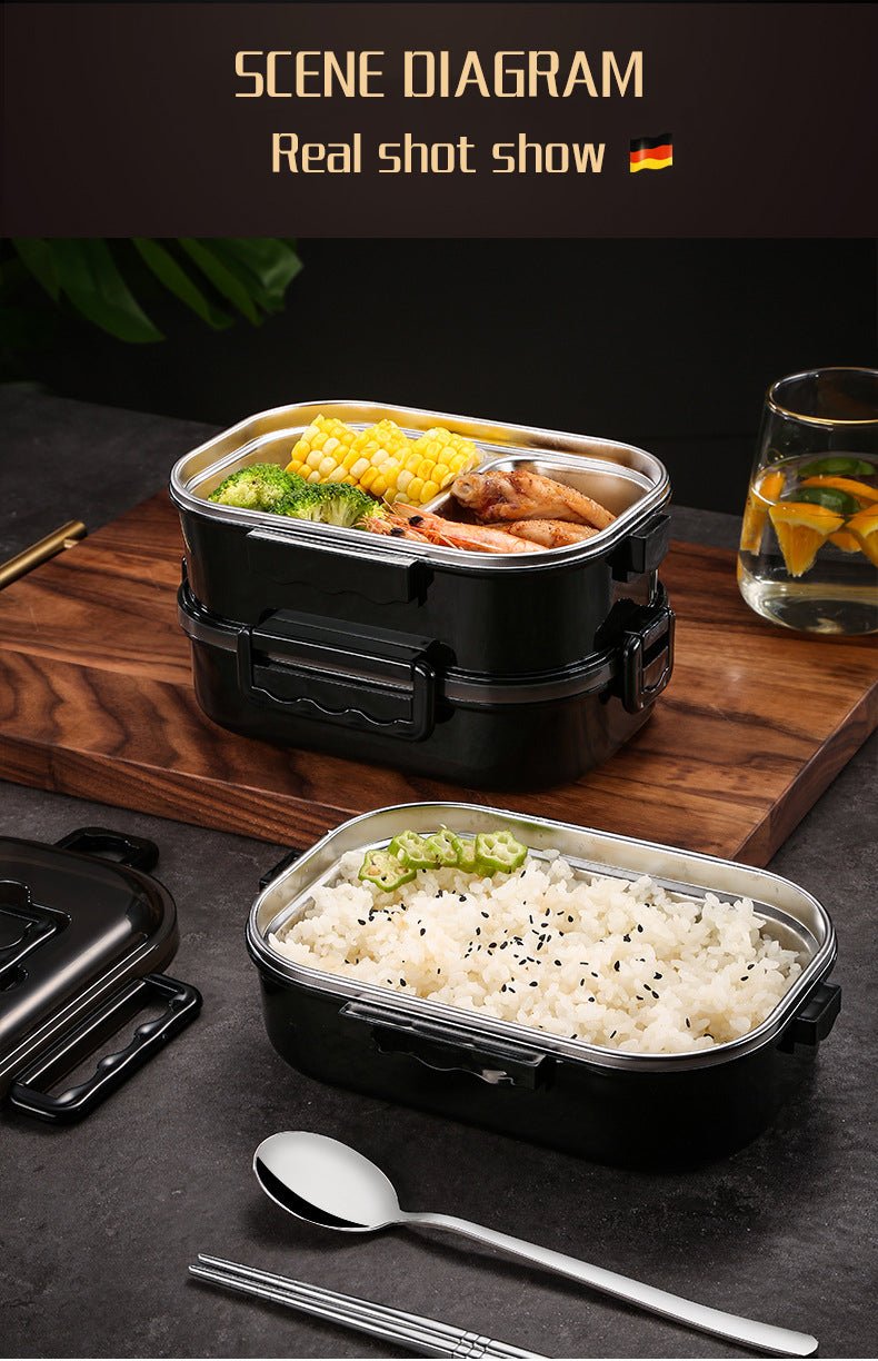 Lunch Box For Men Stainless Steel Bento Box Japanese Style Office Worker Portable Lunchbox Student Style Microwave Tableware image 11