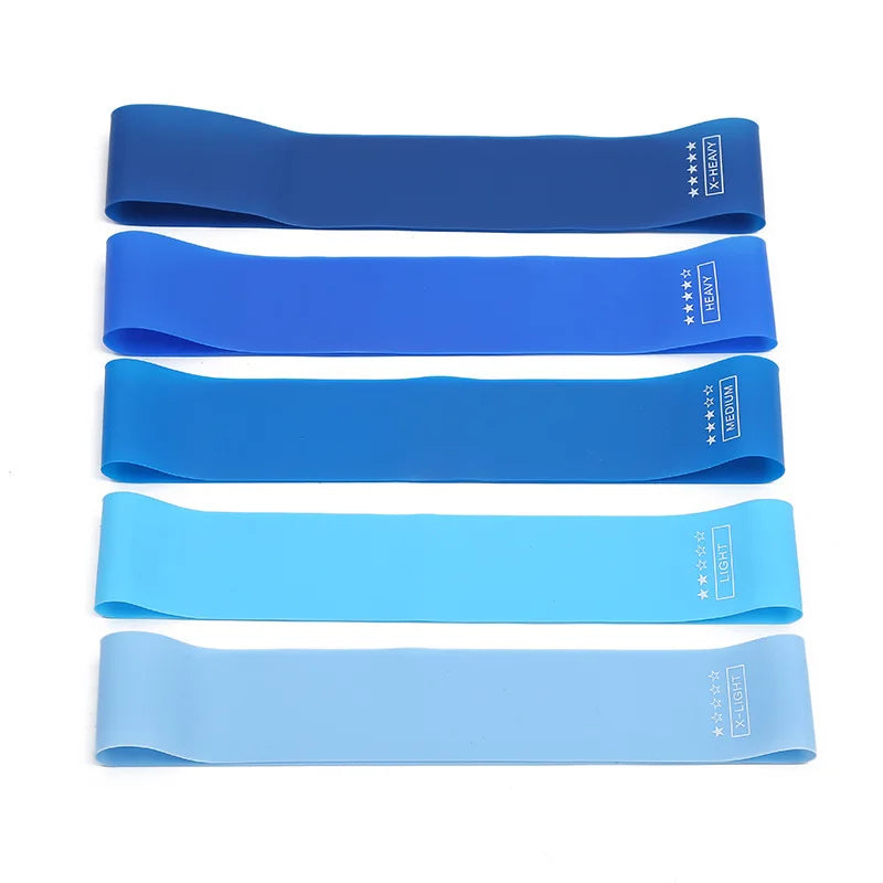 Yoga and Exercise Resistance Bands Set ‚Äì 5 Durable Bands for Strength, Flexibility, and Fitness Training - 5pcs blue image