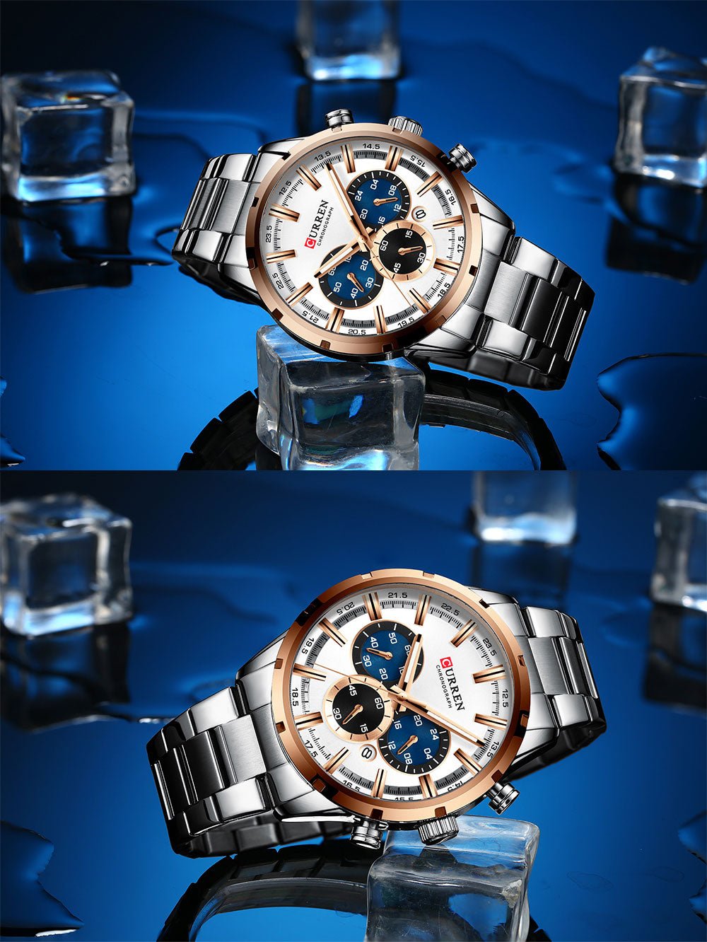 Mens Classy Watch Blue Dial Stainless Steel Band Date Mens Business Male Watches Waterproof Luxuries Men Wrist Watches for Men image 20