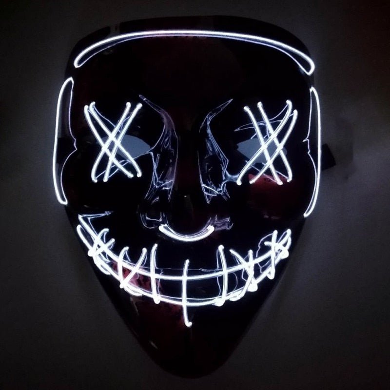 Halloween LED Purge Mascara Costume DJ Party Light Up Glow In Dark Masks image 6