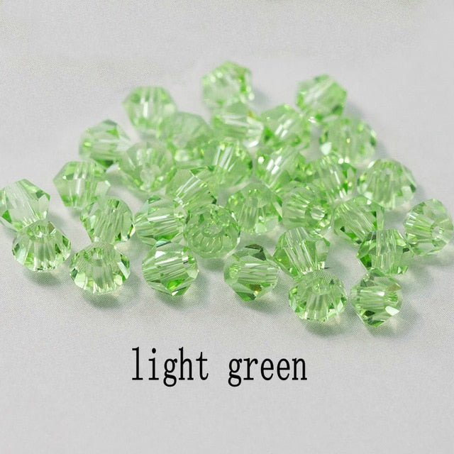 4mm Shiny Crystal Bead Set | Bicone Beads Glass Beads Loose Spacer Beads for bracelet DIY Jewelry image