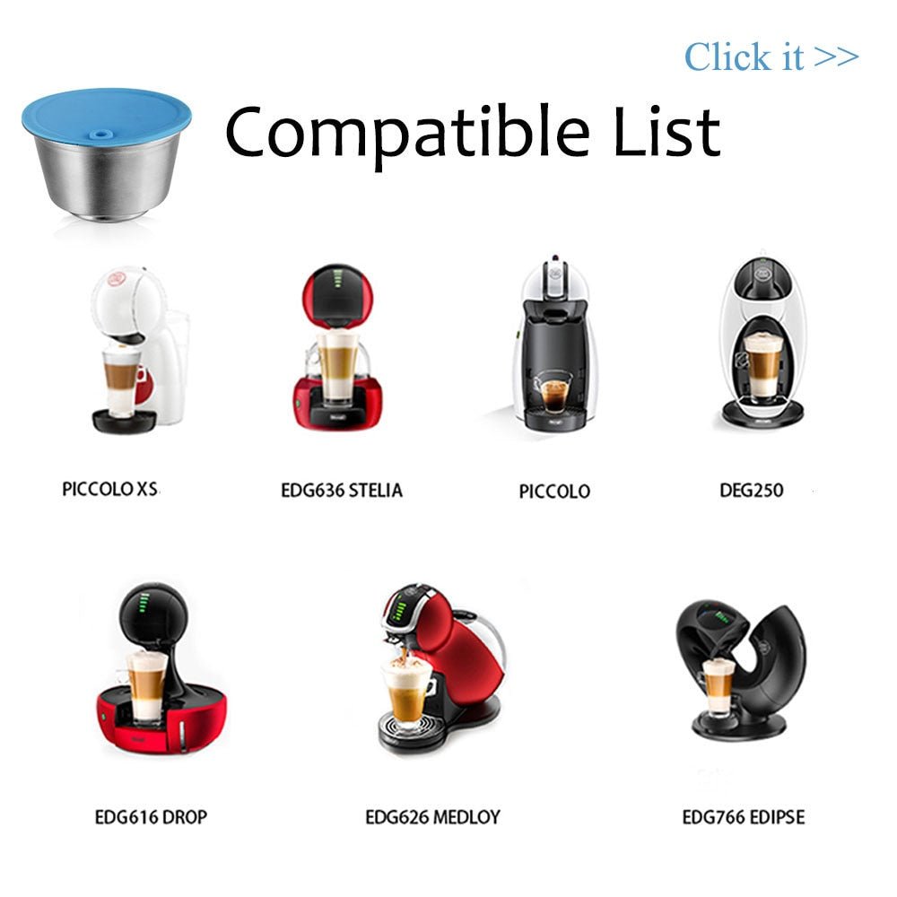 icafilas Reusable Dolce Gusto Capsule Silicone Cover Dolci Gusto Coffee Machine Refillable STAINLESS STEEL Plastic Coffee Pod image 6