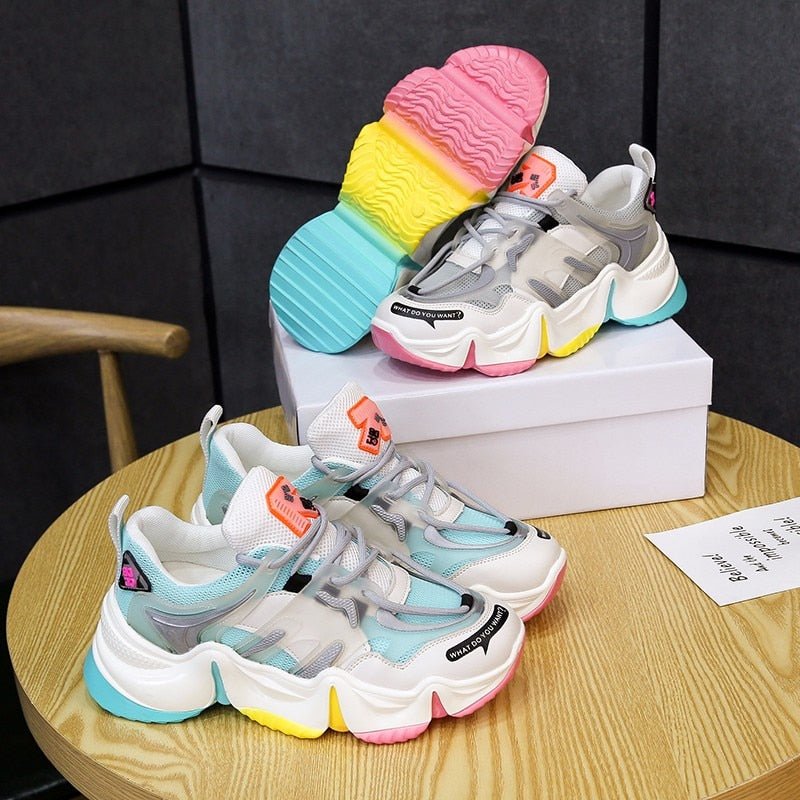 Women Vulcanize Breathable Rainbow Color Fashion Casual Sneakers image 27