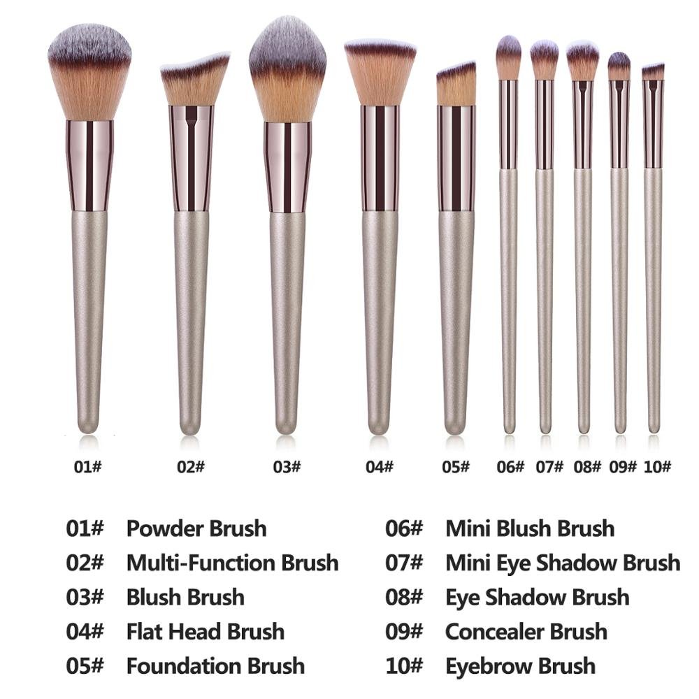 La Milee Champagne Makeup Brush Set image 6
