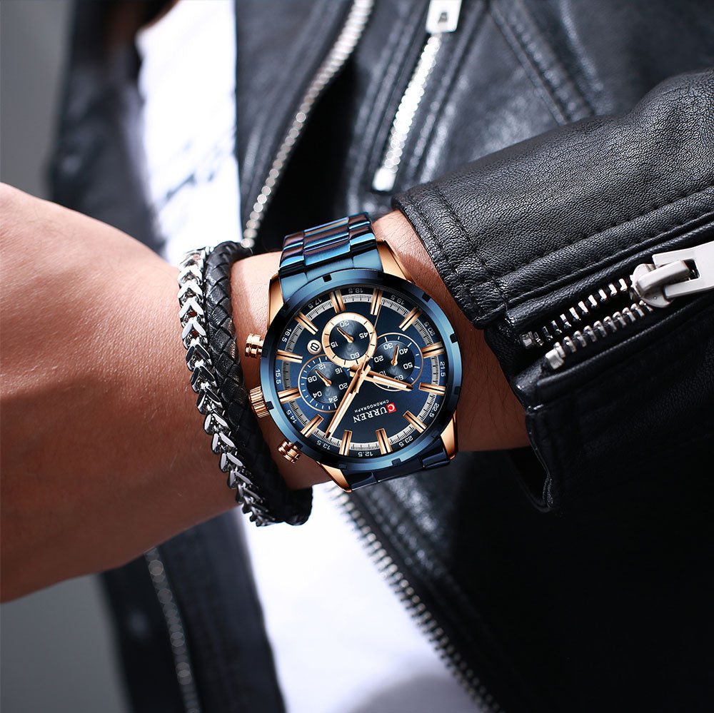 Mens Classy Watch Blue Dial Stainless Steel Band Date Mens Business Male Watches Waterproof Luxuries Men Wrist Watches for Men image 17