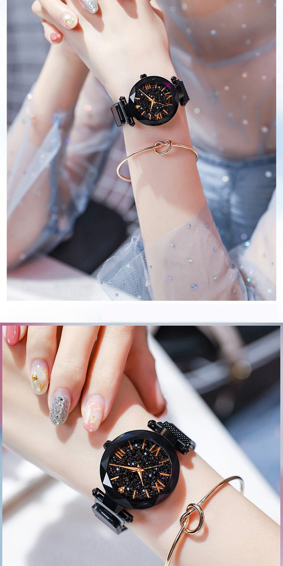 Luxury Women's Magnetic Starry Sky Quartz Wrist Watch Quartz image 16