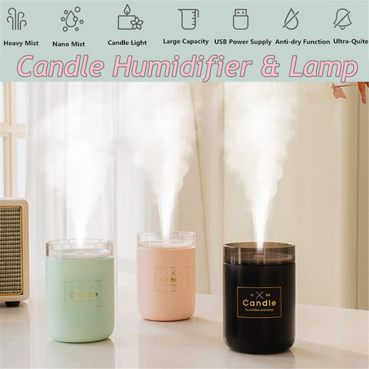 280ML Ultrasonic Air Humidifier With Candle Romantic Soft Light image 0