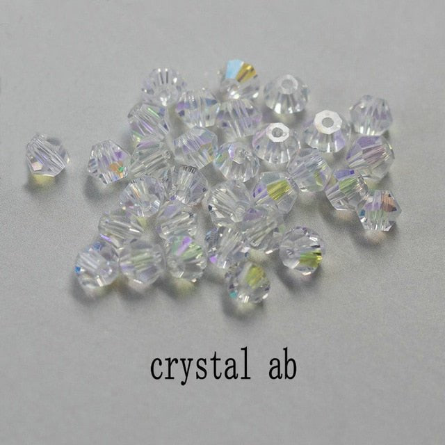 4mm Shiny Crystal Bead Set | Bicone Beads Glass Beads Loose Spacer Beads for bracelet DIY Jewelry image