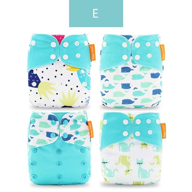 Happyflute Reusable and Washable Eco-Friendly Cloth Nappy Baby Diapers 4pc/set image 28