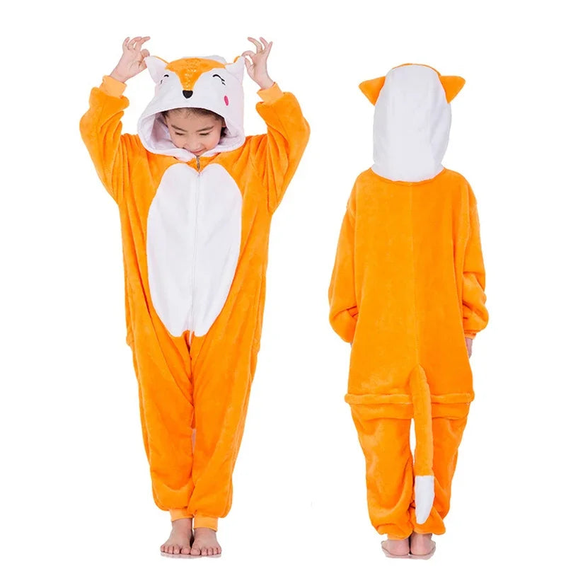 Kigurumi Children‚Äôs Animal Pajamas | Unicorn, Panda, Cat Winter Flannel Pajamas image