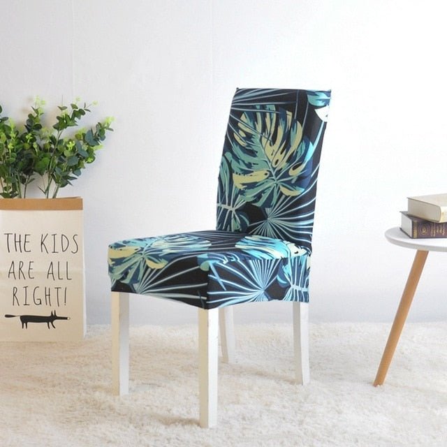 Spandex Desk Chair Seat Slipcovers - Dark Midnight Blue, universal sizes image