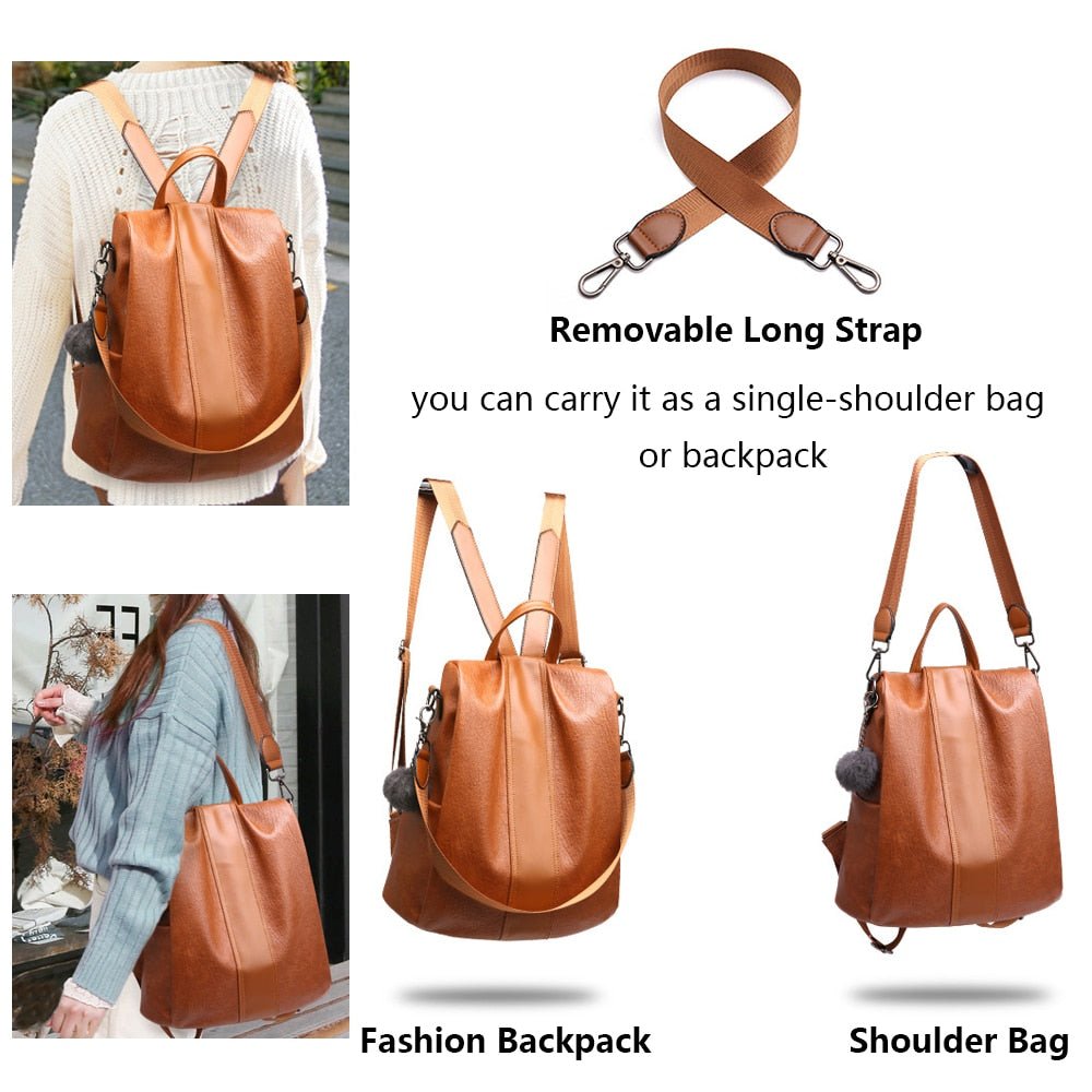 HERALD Women Quality Leather Backpack image 4