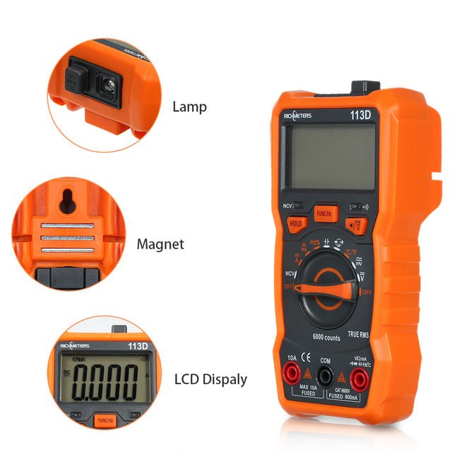 RICHMETERS RM113D NCV Digital Multimeter 6000 counts Auto Ranging AC/DC Voltage meter image 1