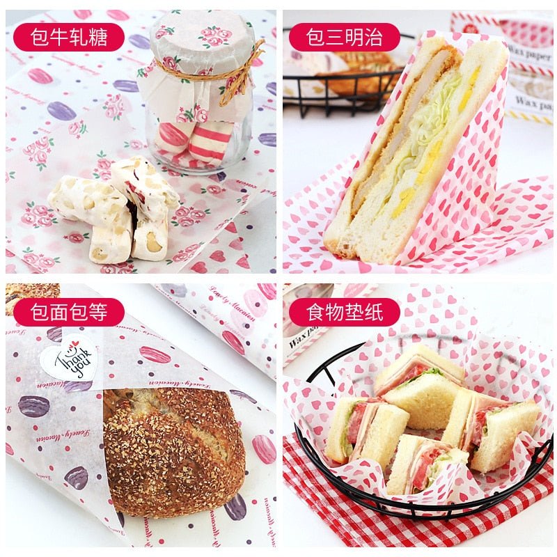50Pcs/Lot Wax Paper Food Grade Grease Paper Food Wrappers |Wrapping Paper For Bread Sandwich Burger Fries | Oilpaper Baking Tools image 10