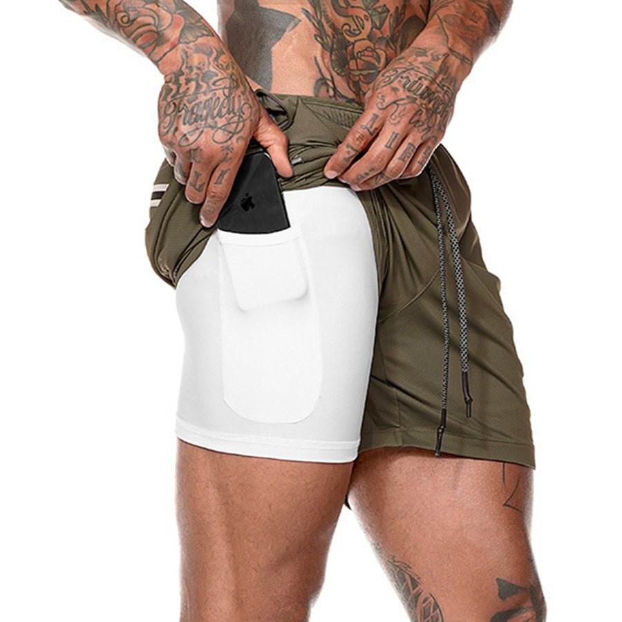 Mens 2 in 1 Running Jogging and Leisure Shorts image 22
