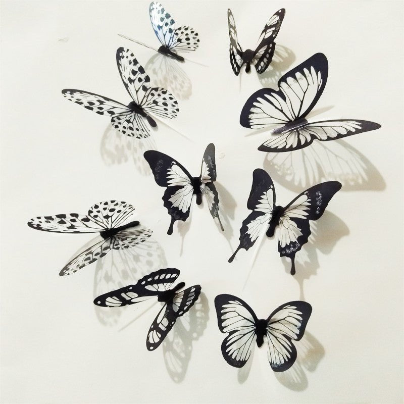 18pcs/lot 3d Effect Crystal Butterfly Wall Sticker For Kids Room image 3