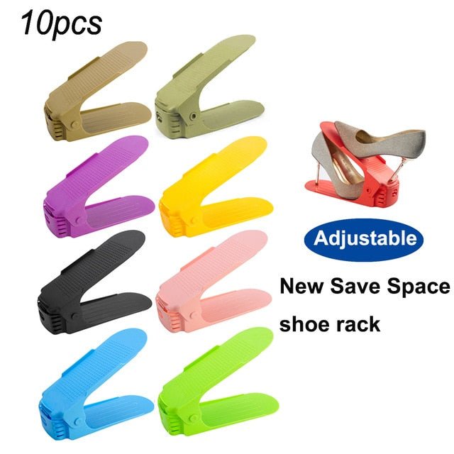 10pcs Durable Adjustable Shoe Organizer - 10pcs---colorful image