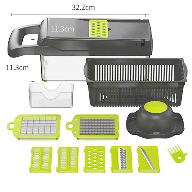 Mandoline Multifunctional Vegetable Fruit Slicer and Grater Kitchen Tool with Drain Basket image 21