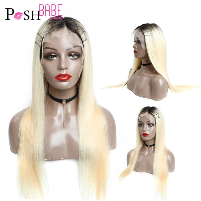Honey Blonde Color Remy Brazilian Straight Lace Front Human Hair image 3