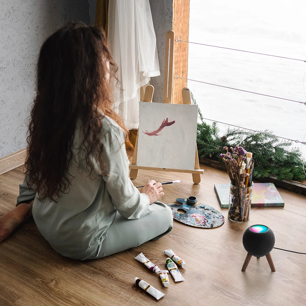 GGMM Real Wood Stand for HomePod Mini | Stylish Tripod with Metal Frame image 14