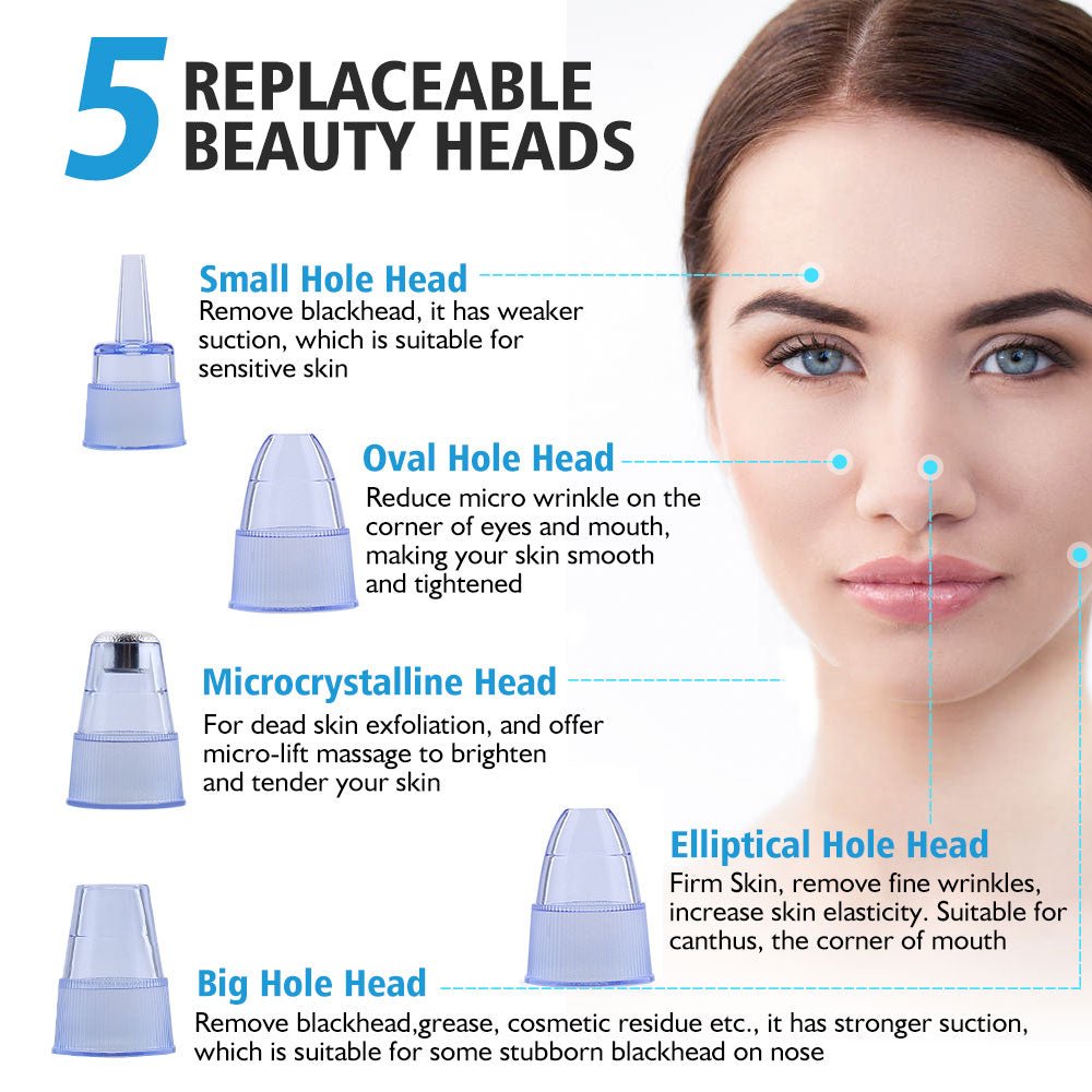 Electric Acne Remover | Blackhead Vacuum Extractor Tool | Black Spots Pore Cleaner image 13