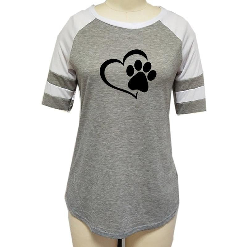 Love Dog Paw Print T-Shirt for Women image 5