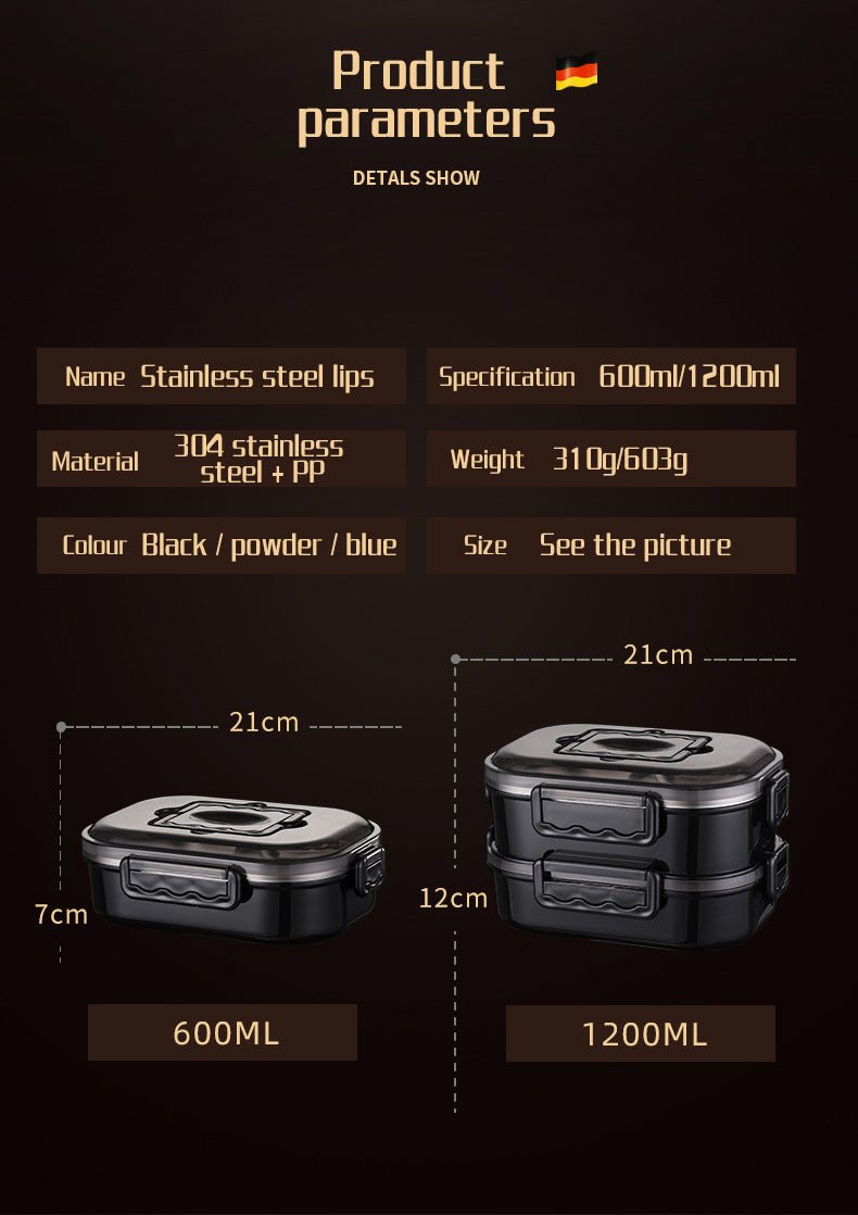 Lunch Box For Men Stainless Steel Bento Box Japanese Style Office Worker Portable Lunchbox Student Style Microwave Tableware image 17