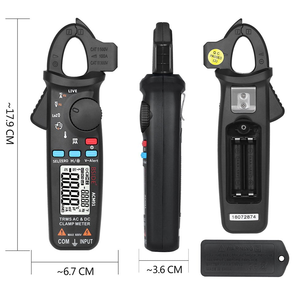 High-Precision Digital Clamp Meter – T-RMS Multimeter for DC/AC, Voltage, Temp, and More image 15