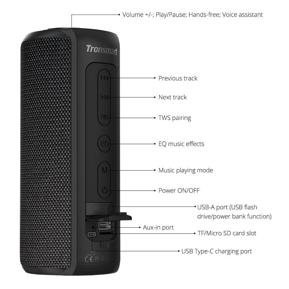 Tronsmart Portable 40W Waterproof Bluetooth Deep Bass Soundbar Speaker image 9