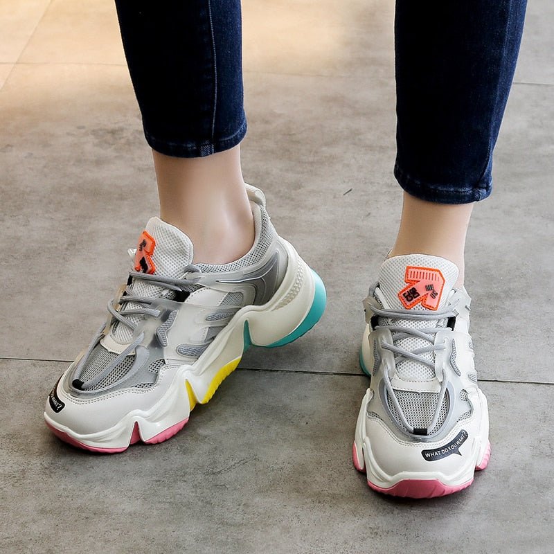 Women Vulcanize Breathable Rainbow Color Fashion Casual Sneakers image 23